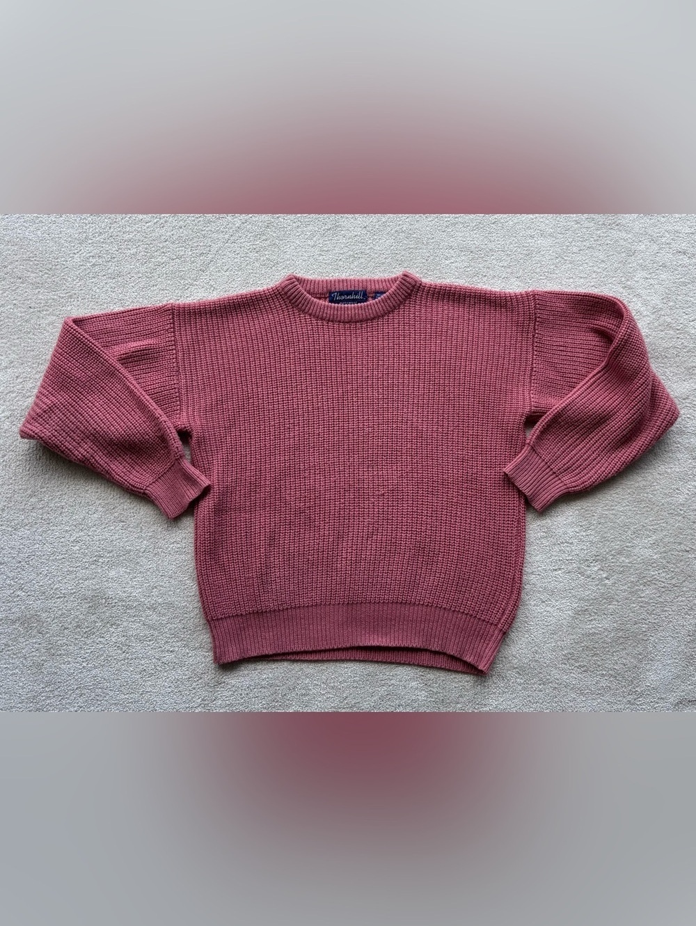 Men’s Rose Crewneck Textured Sweat Pullover Sweater